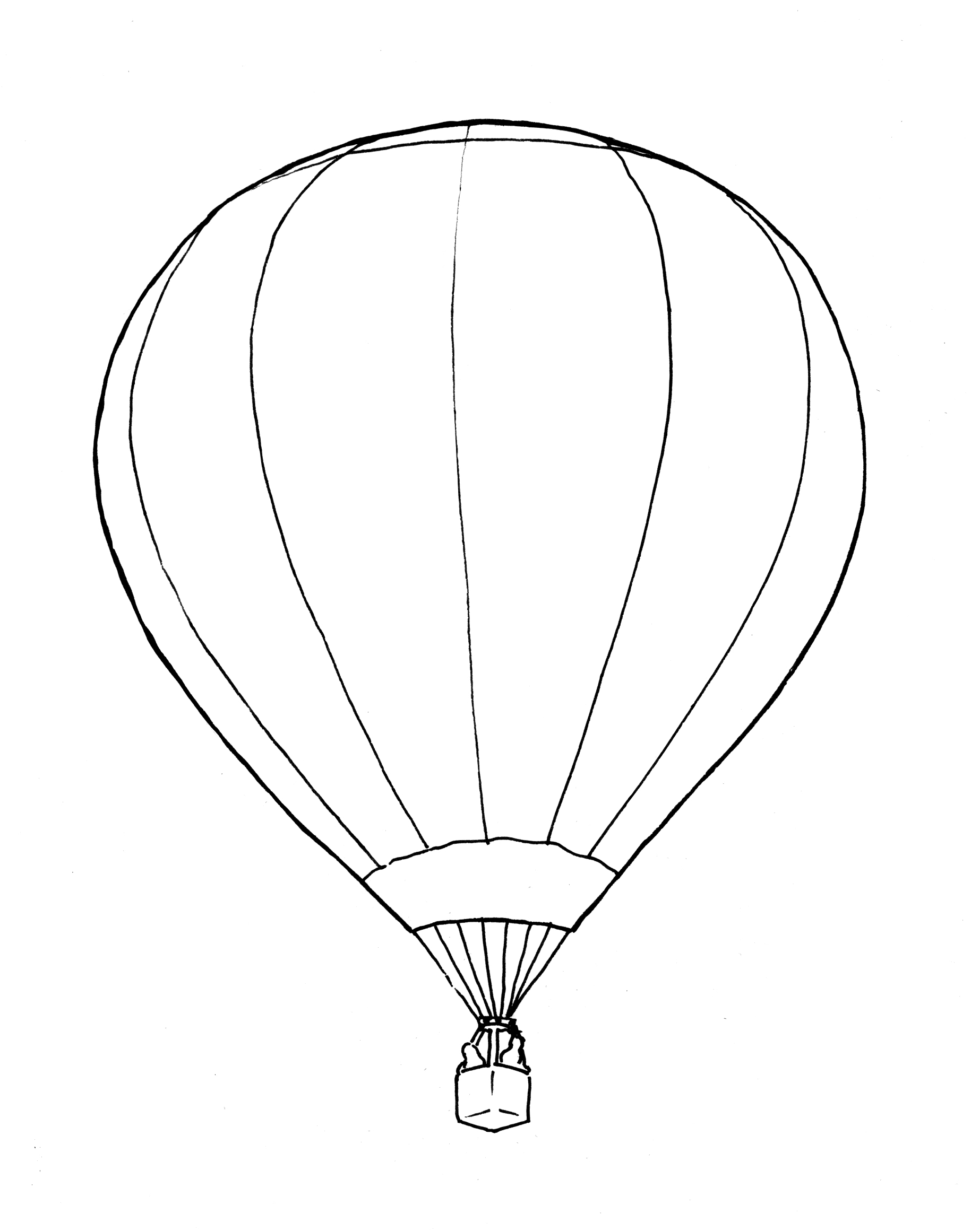 Раскраска воздушный шар с корзиной